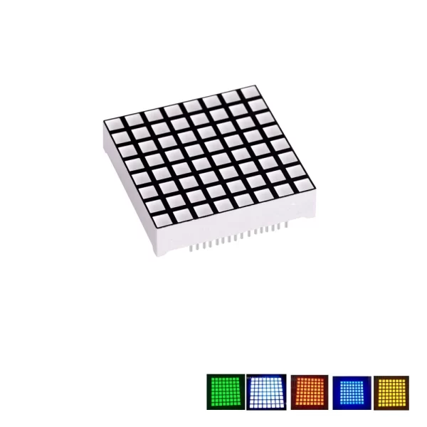 2PCS 1288 AW White Square LED Matrix 8x8 Common Cathode LED Dot Matrix Display 3.0mm