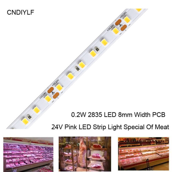 Food Fresh LED Light Strip Pink Special Of Meat Cabinet Lighting