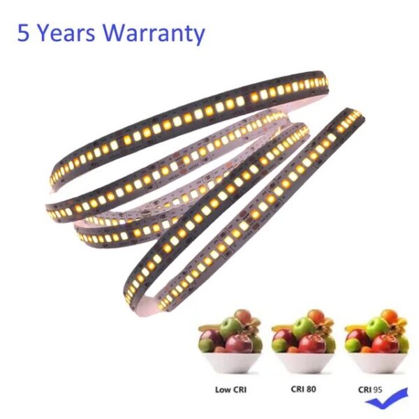 New High CRI 95+ 240LED/m CCT 2835 LED Lights Strip For Room Width 10mm Non-waterproof 5m/Reel