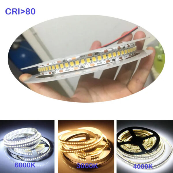 High CRI 80+  1200LED 5M 12V 24V IP20  2835 LED Strip  led Flexible light  showcase led 22lm Per LED strip white - Image 2