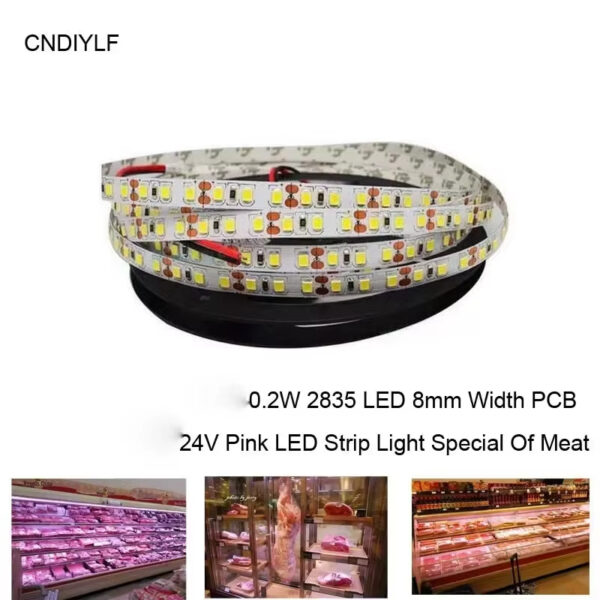 5m Ra95 24V LED Strip Light Exempt 2200K Special for Fruit & Food - Image 2